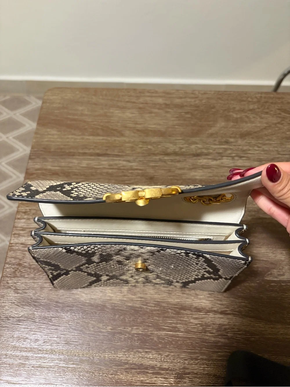 Tory Burch Gemini Link Snake Skin bag